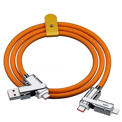 ⚡️2-in-1 Liquid Silicone Fast Charger Cable - USB-C/Lightning Cord with Foldable Stand & 180° Rotation