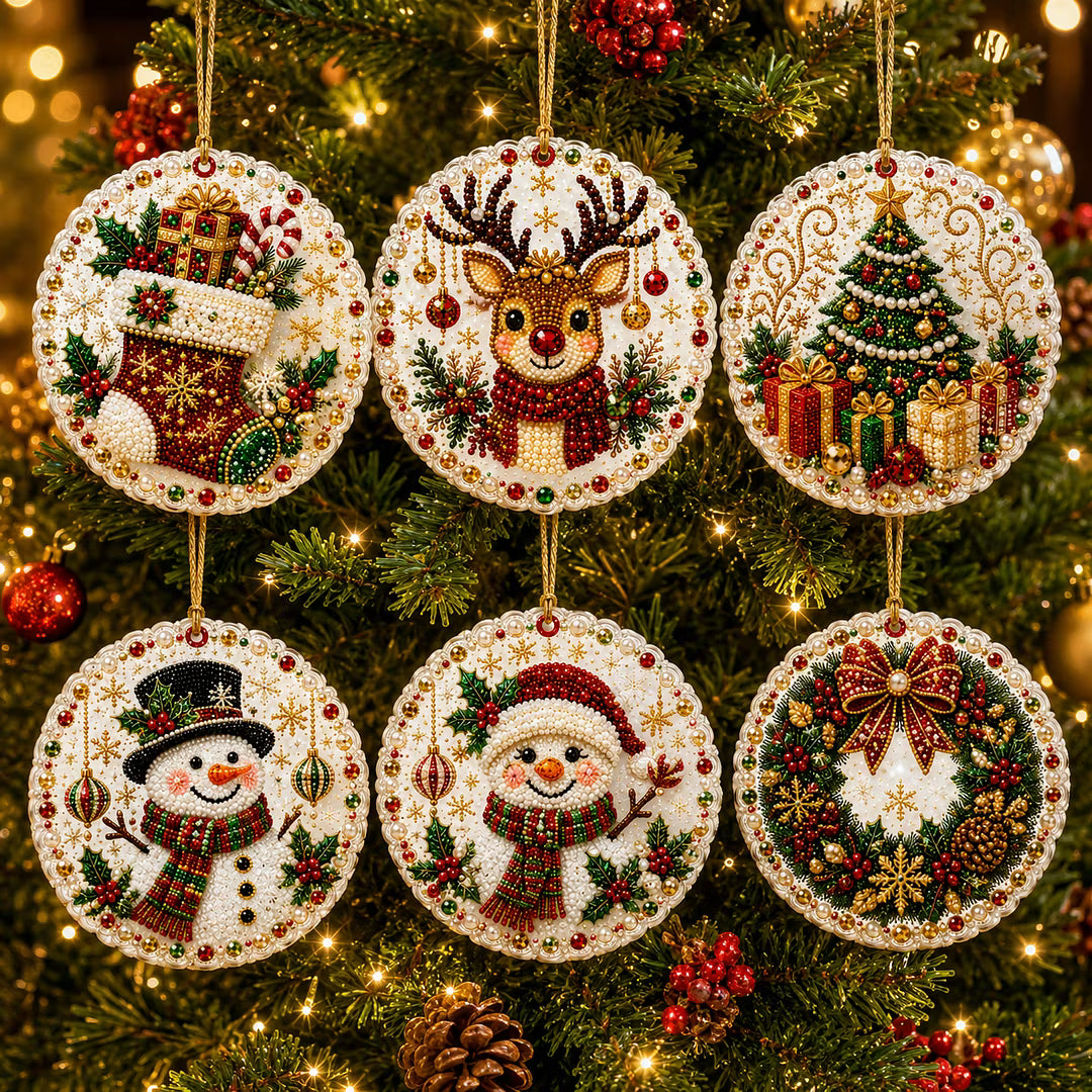 🔥LAST DAY 49% OFF🔥 - 🎄Christmas DIY Diamond Painting Ornaments Kit (6 PCS)🎅