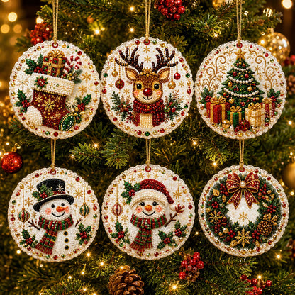 🔥LAST DAY 49% OFF🔥 - 🎄Christmas DIY Diamond Painting Ornaments Kit (6 PCS)🎅