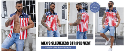 🔥LAST DAY SALE 49% OFF - 🇺🇸🦅Men's American Flag Denim Vest - 4th of July Patriotic Casual Sleeveless Jacket✨