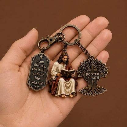 (🎁Last Day 49% OFF)✝️📖Jesus Reading Keychain