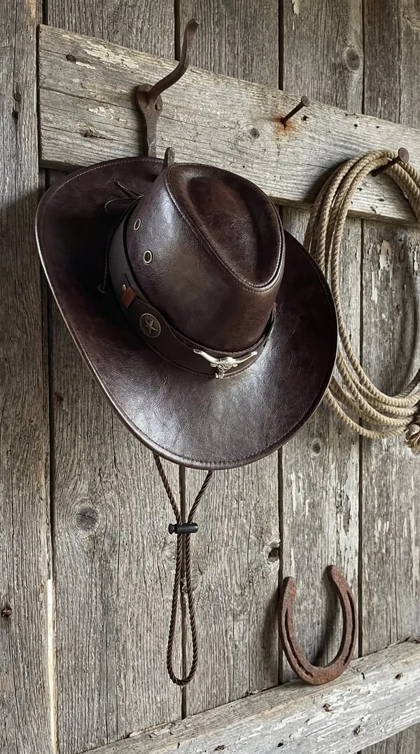 🔥Last Day 25% OFF🤠Daisy’s Premium Handcrafted Leather Cattleman Hat – Authentic Western Outback Style 🤠🌵