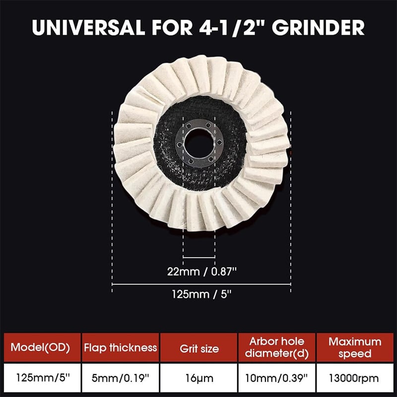 🔥Last Day 49% OFF - 🪵Premium Wool Felt Polishing Flap Disc for Angle Grinders - Mirror Finish Made Easy🔧