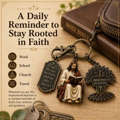 (🎁Last Day 49% OFF)✝️📖Jesus Reading Keychain