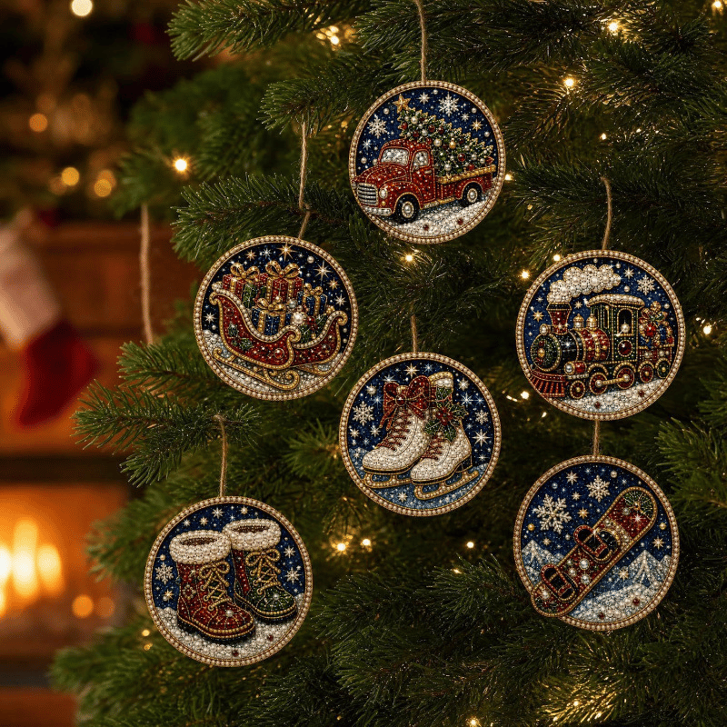 🔥LAST DAY 49% OFF🔥 - 🎄Christmas DIY Diamond Painting Ornaments Kit (6 PCS)🎅