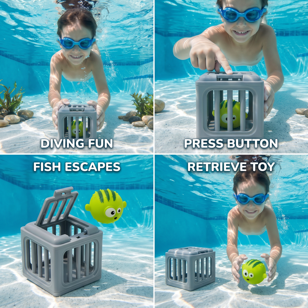 🔥LAST DAY 49% OFF - ✨🏊Diving Toy Set with Sinking Animals🐬💦