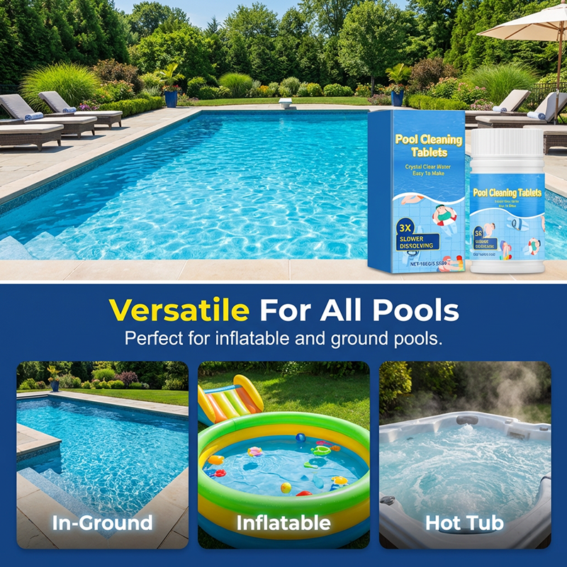 🔥LAST DAY 49% OFF - ✨🏊‍♂️Pool Cleaning Tablets for Crystal Clear Water💦